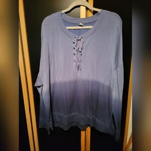 Women's Lace-Up Ombre Top